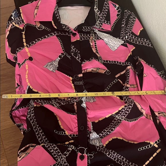 #*68**Pink and Black Chain Pattern Dress - Picture 8 of 10